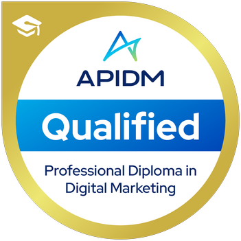 APIDM Qualified Professional Diploma in Digital Marketing badge, Isuru Marasinghe